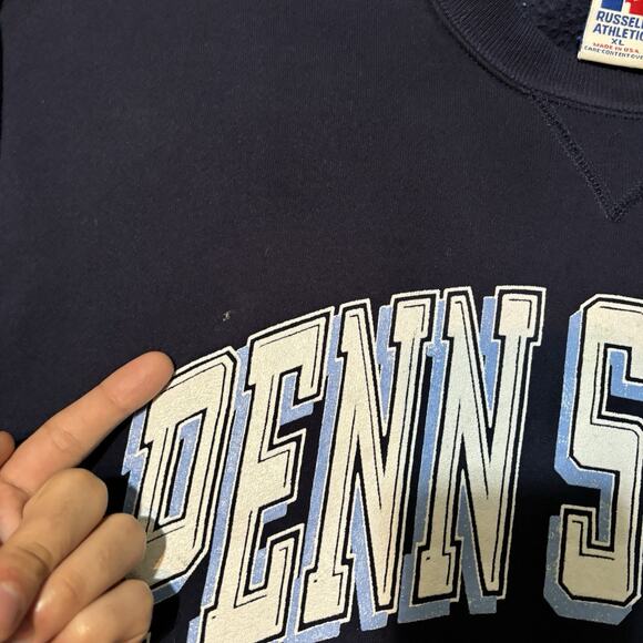 Vintage Russell Sweatshirt Mens XL Blue Penn State Crest Collegiate Made In USA - Picture 5 of 11